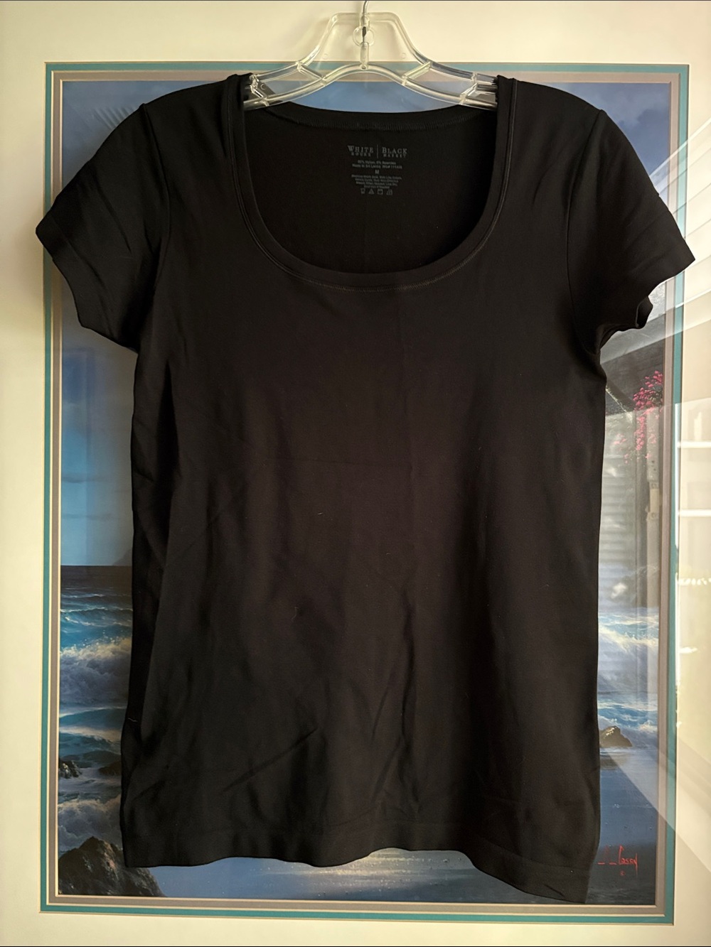 White House Black Market Black Scoop Neck Tee